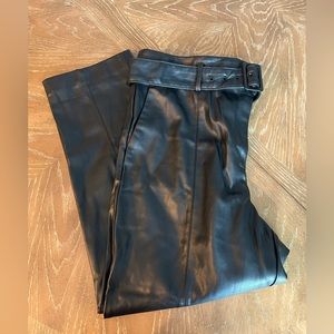Ann Taylor NWT Leather Belted Ankle Pants